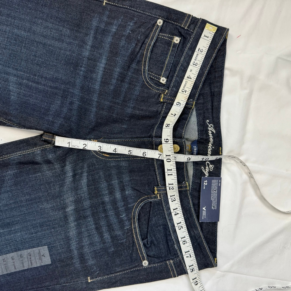 NWT New American Eagle Denim Jeans Artist Boot Cut Flare Women's 12 X Long Y2K - Picture 6 of 14